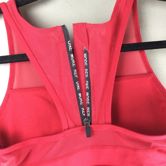 Zyia All-Star One More Rep Mesh Zip Back Red Sports Bra Size Small - Picture 7 of 12